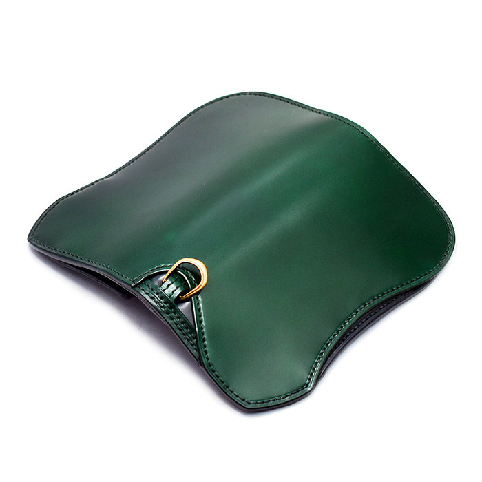 【限定】コードバン 長財布 手縫い Dリング付きロングウォレット 新喜皮革社製 レーデルオガワ仕上げ コードバン ダークグリーン/ブラック＜OLD POINT オールドポイント -匠 Takumi-＞1